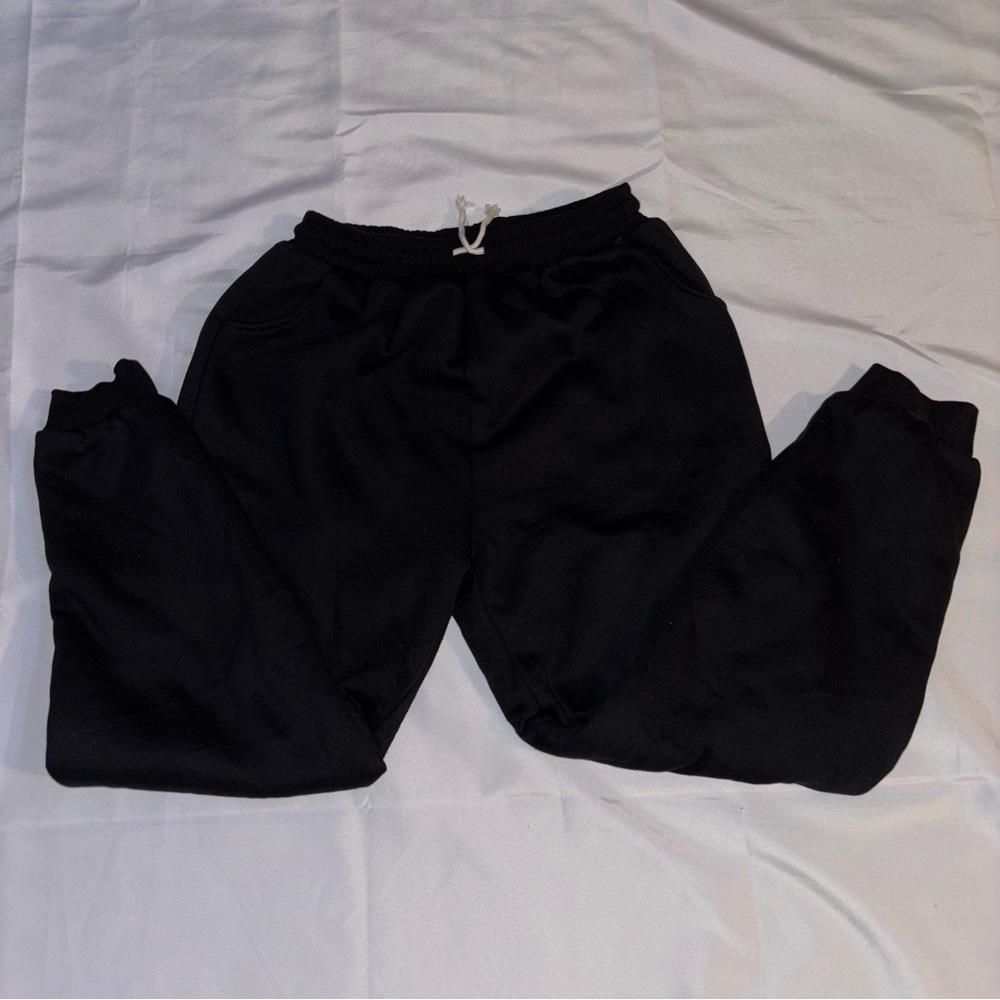 Black Sherpa Lined Athletic Jogger Sweat Pants Extra Thick and Durable Size 2XL